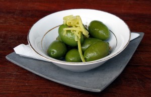 Cerignola olives marinated in fennel and lemon