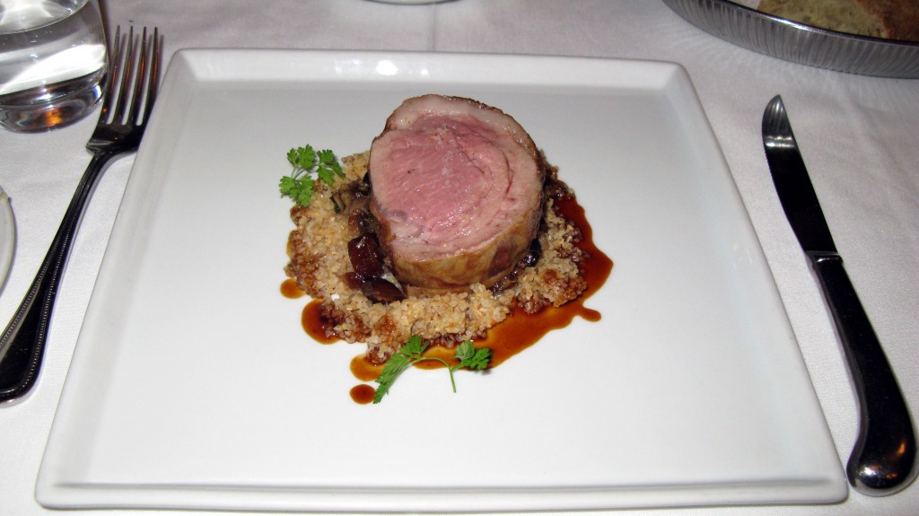 Saddle of lamb and spiced couscous with figs
