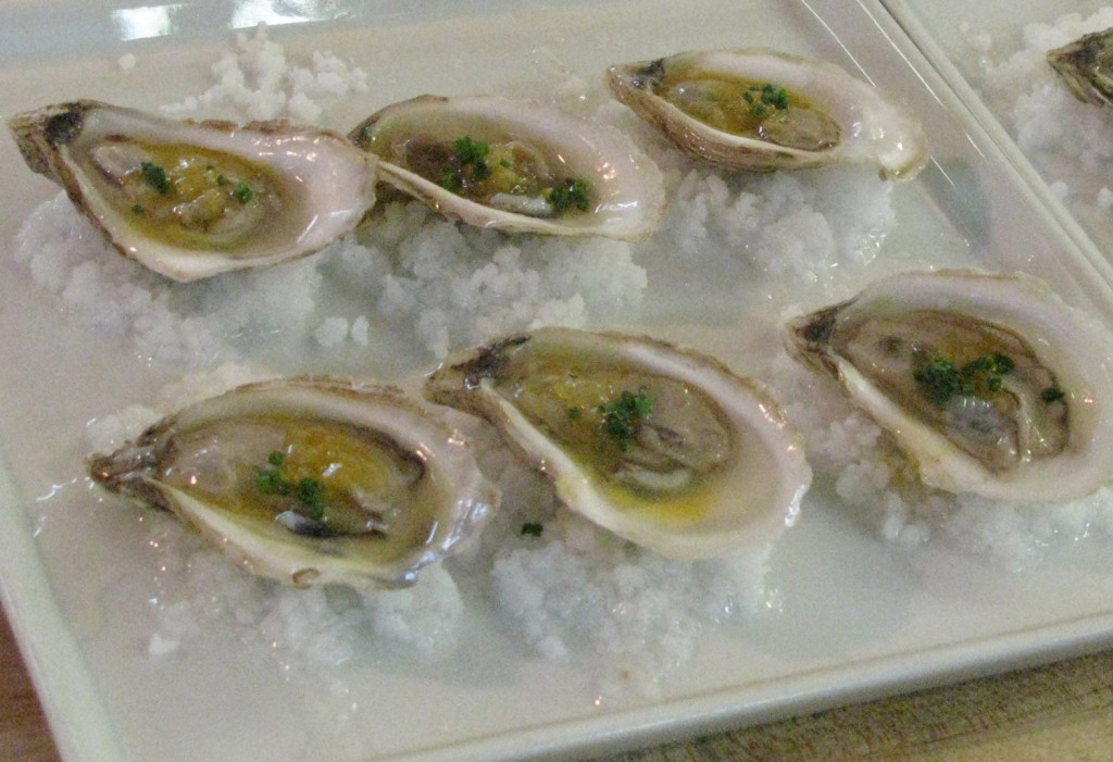 Oysters with passion fruit mignonette